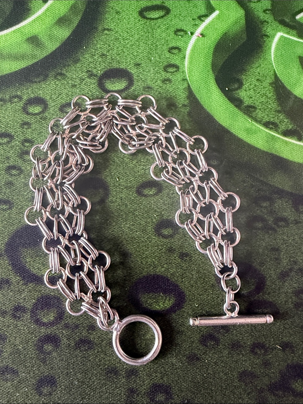 Silver Multi-Chain Toggle Bracelet